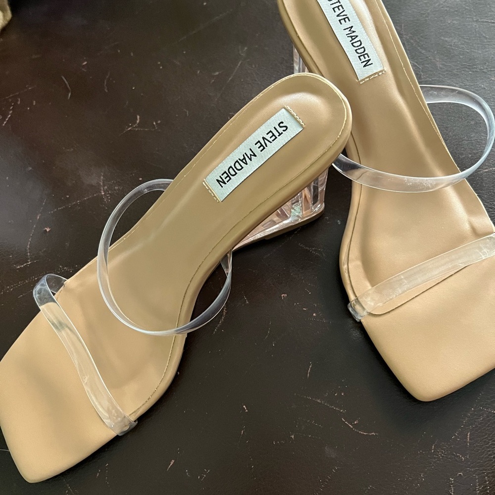 Steve Madden Lamenza Clear Sandler Size 8
